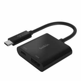 Adaptor belkin usb-c to hdmi + charge adapter blk (60w