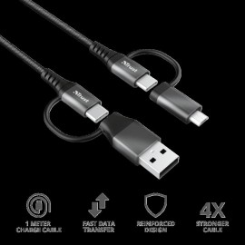 Cablu incarcare trust keyla extra-strong 4-in-1 usb cable 1m  specifications